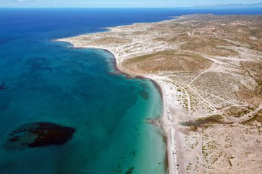 Tecolote playa plajı baja California hava manzarası