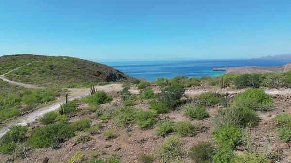Balandra Beach Baja Kalifornien Antenn Panorama Landskap — Stockfoto