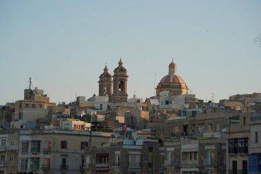 Malta Gün batımında Üç Şehir - Vittoriosa, Senglea & Cospicua