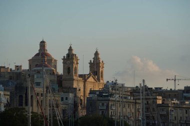 Malta Gün batımında Üç Şehir - Vittoriosa, Senglea & Cospicua