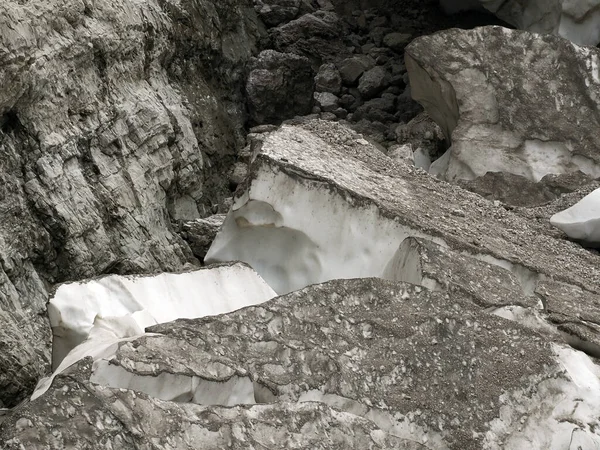 Het Uitzicht Van Werknemers Omvat Gletsjer Van Marmolada Zomer Ter — Stockfoto