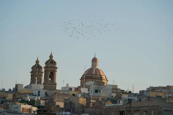 Malta Las Tres Ciudades Atardecer Vittoriosa Senglea Cospicua — Foto de Stock