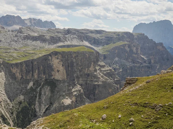 Sassongher Mountain Corvara Dolomites Panorama Landscape — Stock Photo, Image
