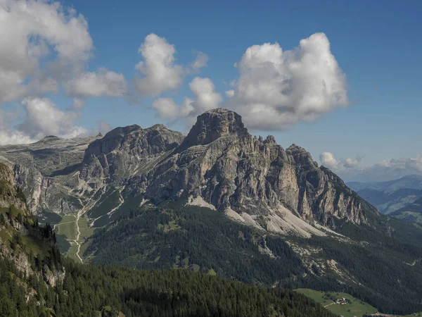 Dolomites Panorama Corvara Nın Yukarısındaki Sassongher Dağı — Stok fotoğraf