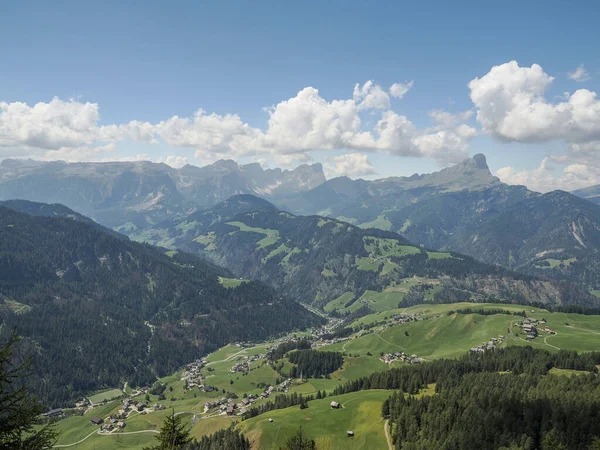 Sassongher Berg Ovanför Corvara Dolomiterna Panorama Landskap — Stockfoto