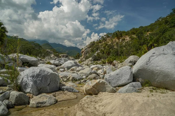 Řeka Potok Bílé Kameny San Dionisio Sierra Laguna Baja California — Stock fotografie