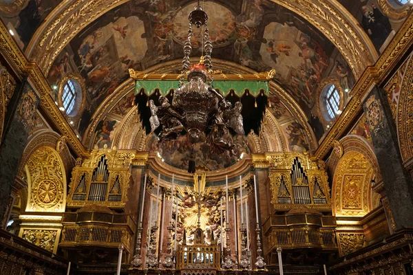 Malta Kyrka Interiör Valletta John Katedral — Stockfoto