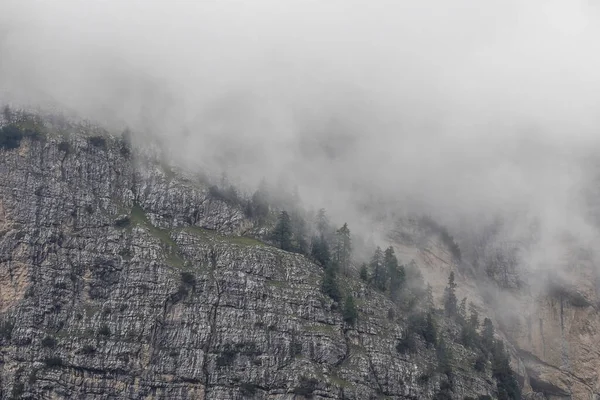 Dolomites Montagnes Sur Une Vue Jour Nuageuse — Photo