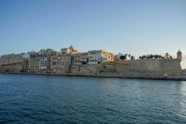 Malta Πόλεις Θέα Από Valletta Στο Ηλιοβασίλεμα Πανόραμα Τοπίο — Φωτογραφία Αρχείου