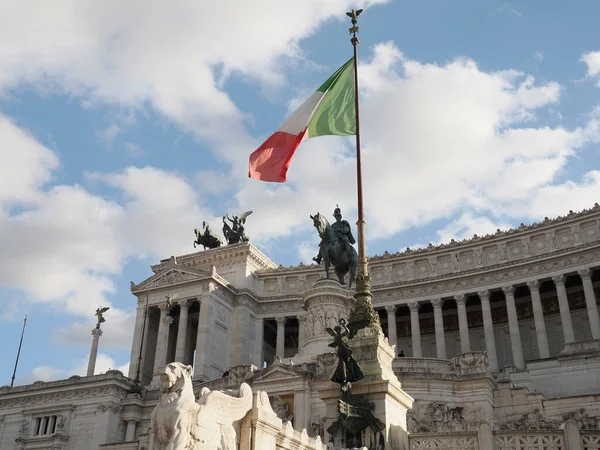 Altare Della Patria Rom Italien Blick Auf Sonnigen Blauen Himmel — Stockfoto