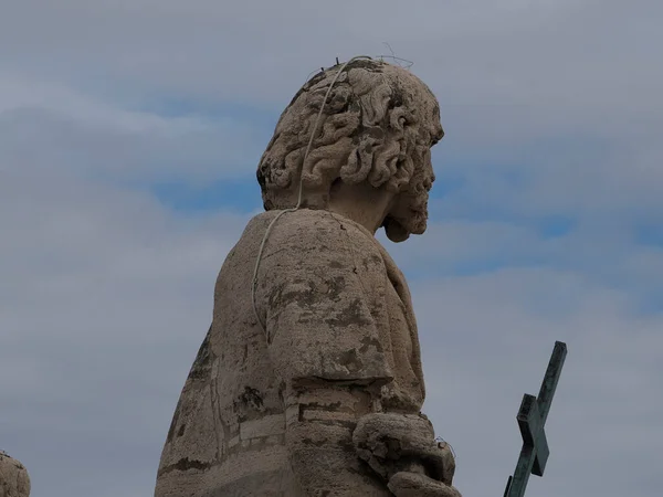 Bazylika Piotra Widok Dachu Szczegółowo Posągu — Zdjęcie stockowe