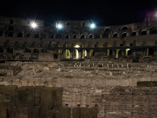 Внутренний Вид Колизея Рима Ночью Черном Небе — стоковое фото