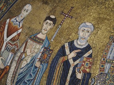 Trastevere Kilisesi Mozaik Bölümü 'nden Santa Maria.