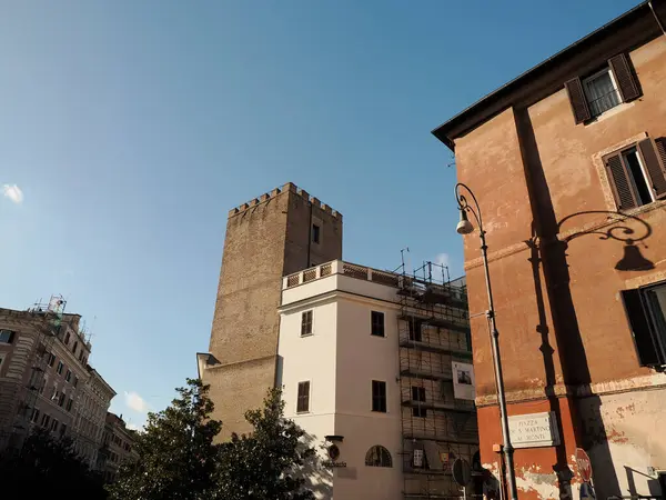 Roma Monti Districto Edificios Vista Calle —  Fotos de Stock