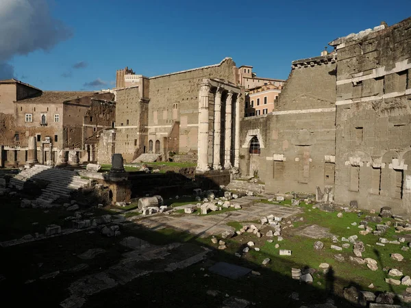 Fori Imperiali Roma Edifícios Walkway Ver Fóruns Imperiais — Fotografia de Stock