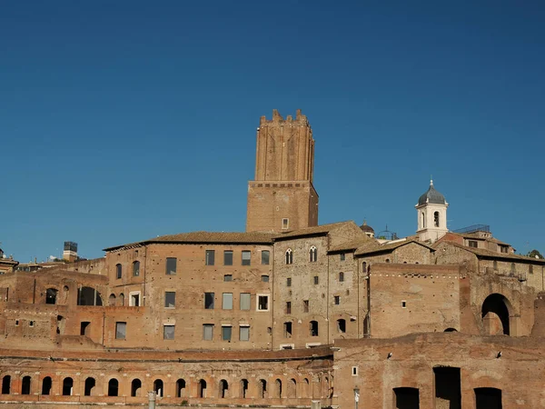 Fori Imperiali Rom Gebäude Auf Dem Gehweg Ansicht Imperialen Foren — Stockfoto