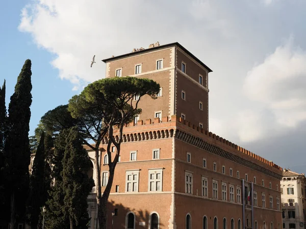 Piazza Venezia Fori Imperiali Edifici Romani Sulla Passerella Vista Forum — Foto Stock