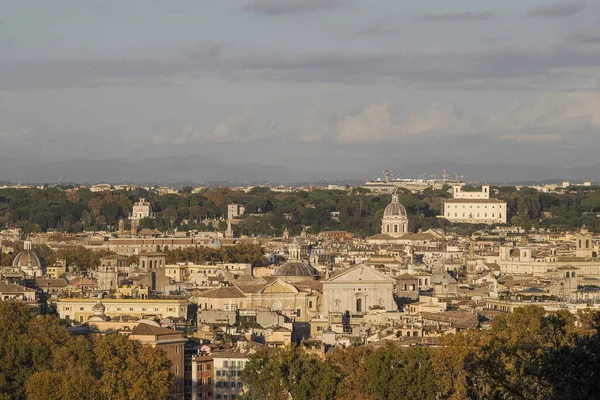 Panorama Roma Pôr Sol Partir Colina Gianicolo — Fotografia de Stock
