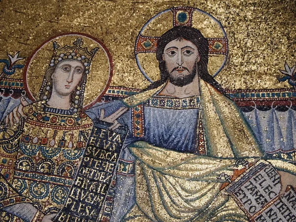 Santa Maria Trastevere Templom Mozaik Részlet — Stock Fotó