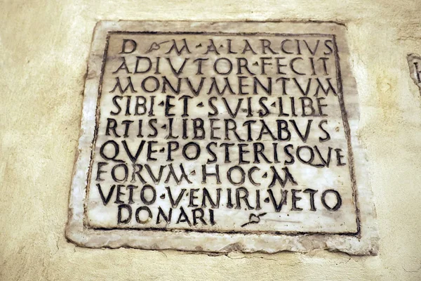 Santa Maria Trastevere Church Inscripted Stone Detail — Stock Photo, Image