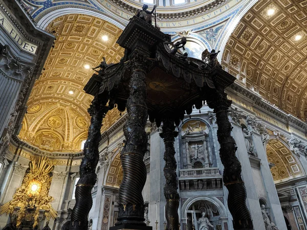 Santo Peter Cattedrale Città Vaticana Roma Vista Interna — Foto Stock