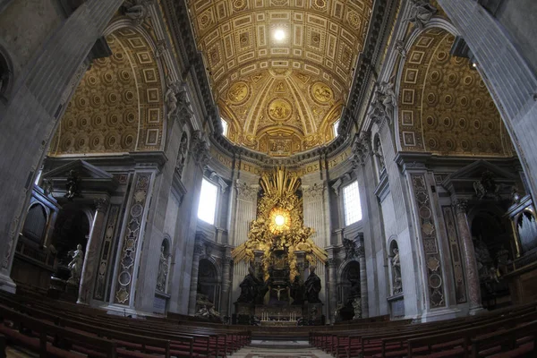 Katedra Piotra Watykan Rzym Widok Wnętrza — Zdjęcie stockowe