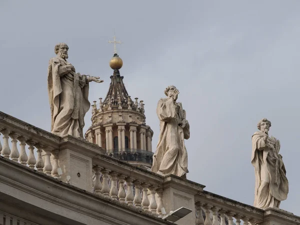 Sankt Peter Kathedrale Vatikanische Stadt Rom Aussenansicht Detail — Stockfoto