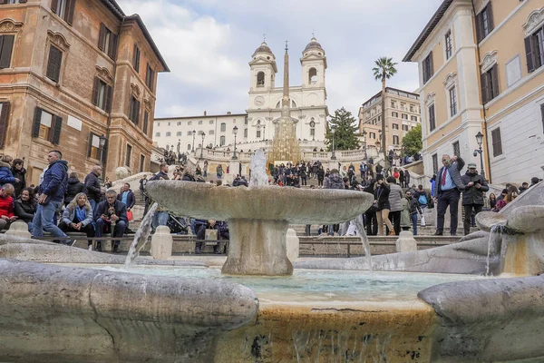 Rome Italy November 2022 Many Tourists Citizens Condotti Christmas Shopping — Stock Photo, Image