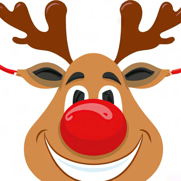 Rudolph Red Nose Renas Ilustração Conceito Natal Generativo — Fotografia de Stock