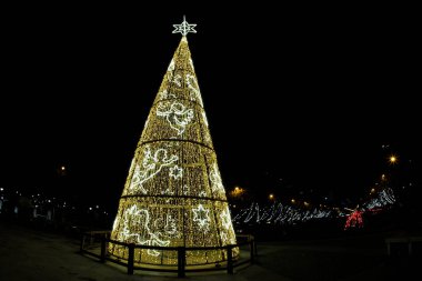 Cassidy aydınlandı Noel ağacı Castilla 'da, izole edilmiş bir yerde.