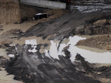 Chamartin İstasyonu Madrid 'deki büyük bir inşaat alanının manzarası.