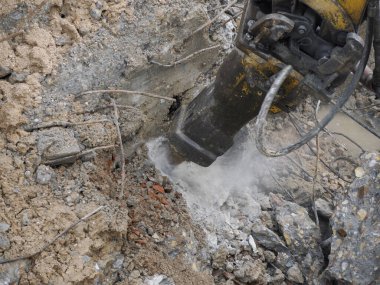 Chamartin İstasyonu Madrid 'deki büyük bir inşaat alanının manzarası.