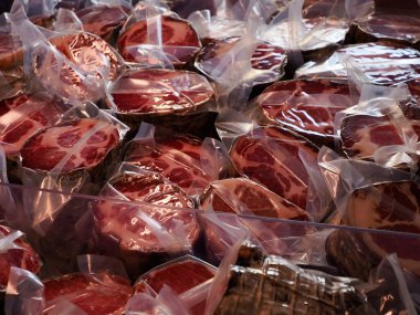 coppa Italian different traditional sausages at the store