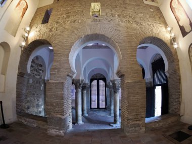 Old est in Europe Mosque of Bab al-Mardum or Hermitage of Cristo de la Luz. Historic city of Toledo. Spain. Mudejar-Islamic architecture. 12 Century. UNESCO World Heritage.