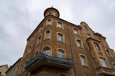 Eski kasaba Regensburg - Bavyera binalarda. UNESCO Dünya Mirası Almanya