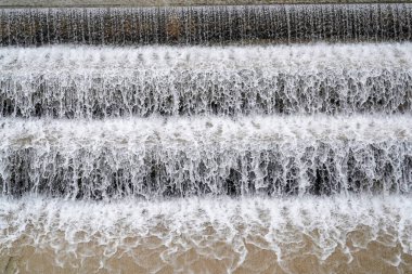 The view of waterfall Lechfall in winter time. Fussen. Germany.