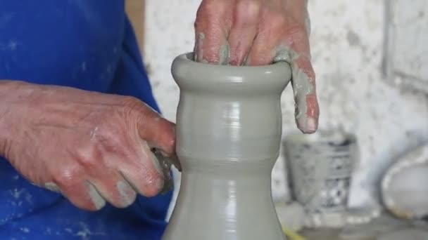 Craftsman Painting Decorating Ceramic Products Pottery Factory Fez Morocco North — Wideo stockowe