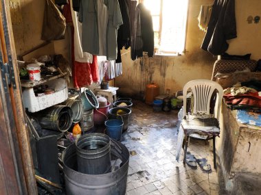 Wool of ram Wool shop street district on in historical Medina. Fes. Morocco