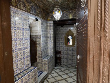 A Small street in Fez Fes medieval medina (old town). Morocco.