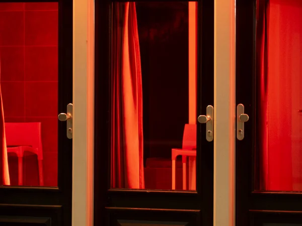 Amsterdam Red Light District House Windows Detail — Stock Photo, Image