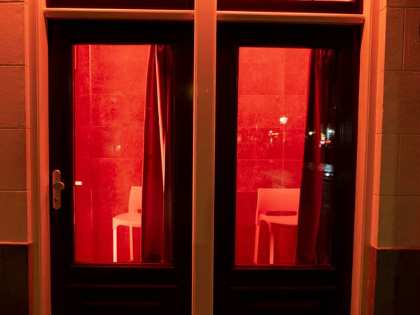 Amsterdam Red Light District House Windows Detail — Stock Photo, Image
