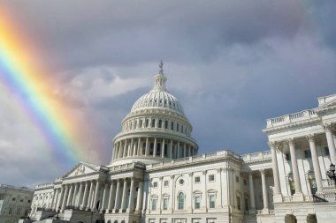 Washington DC Capitol 'de gökkuşağı Usa