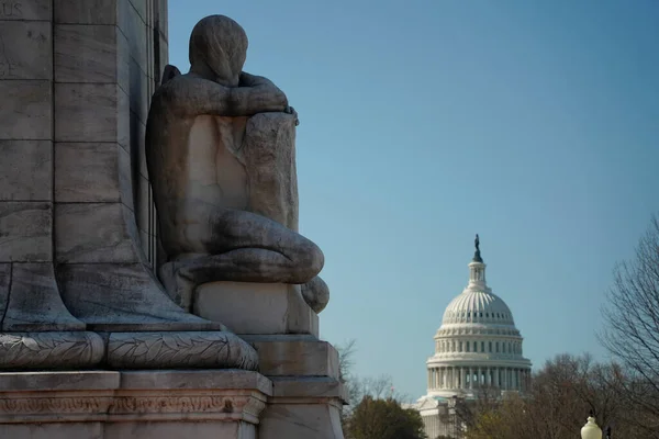 Washington Kongre Binası Union Stasyonu Nun Detaylı Görüntüsü — Stok fotoğraf