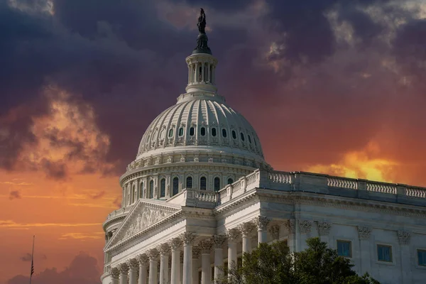 Sonnenuntergang Licht Auf Washington Capitol Detail Usa — Stockfoto