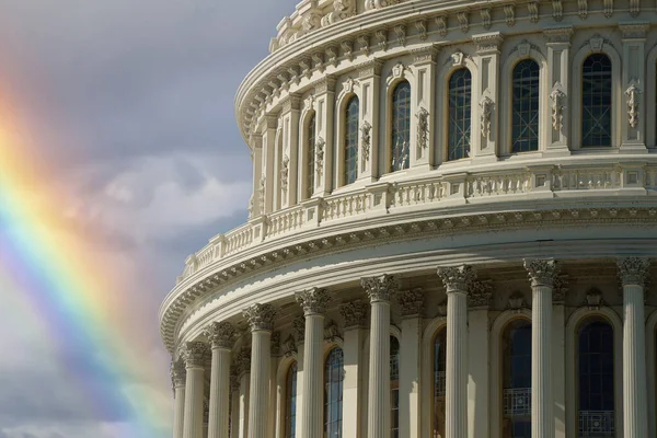 Rainbow Washington Capitol Detail Usa — Stock Photo, Image