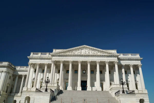 Détail Capitole Washington Sur Fond Bleu Profond Ciel — Photo