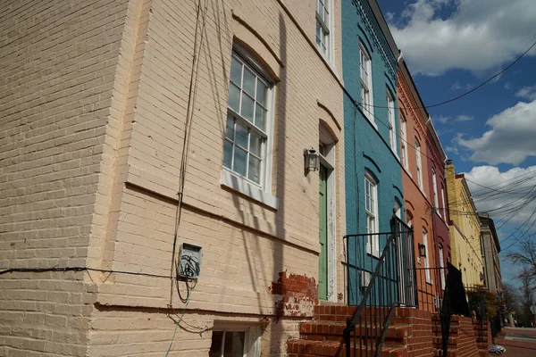 Abd Washington Georgetown Boyalı Evler Detayı — Stok fotoğraf