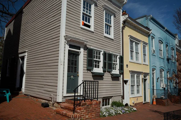 Usa Washington Georgetown Painted Houses Detail — Stock Photo, Image