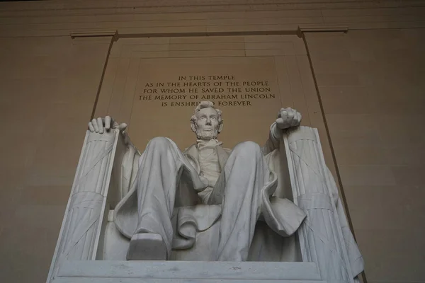Washington Abraham Lincoln Estatua Dentro Del Lincoln Memorial Construido Para — Foto de Stock
