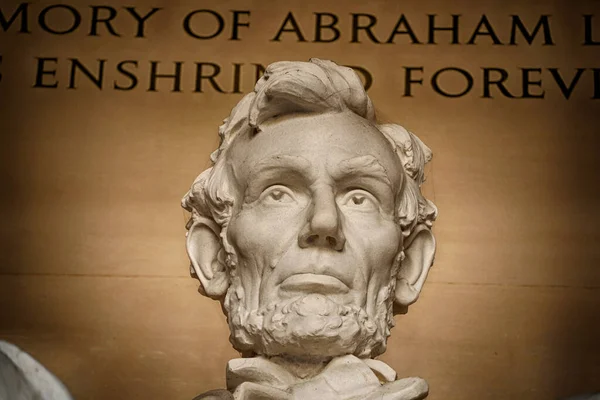 Washington Abraham Lincoln Szobor Lincoln Emlékműben Amerikai Egyesült Államok Elnökének — Stock Fotó